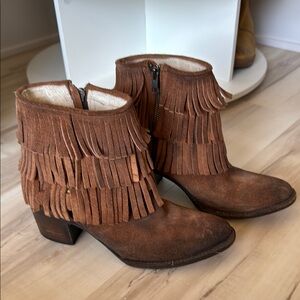 Freebird by Steven Brown Fringe Ankle Booties